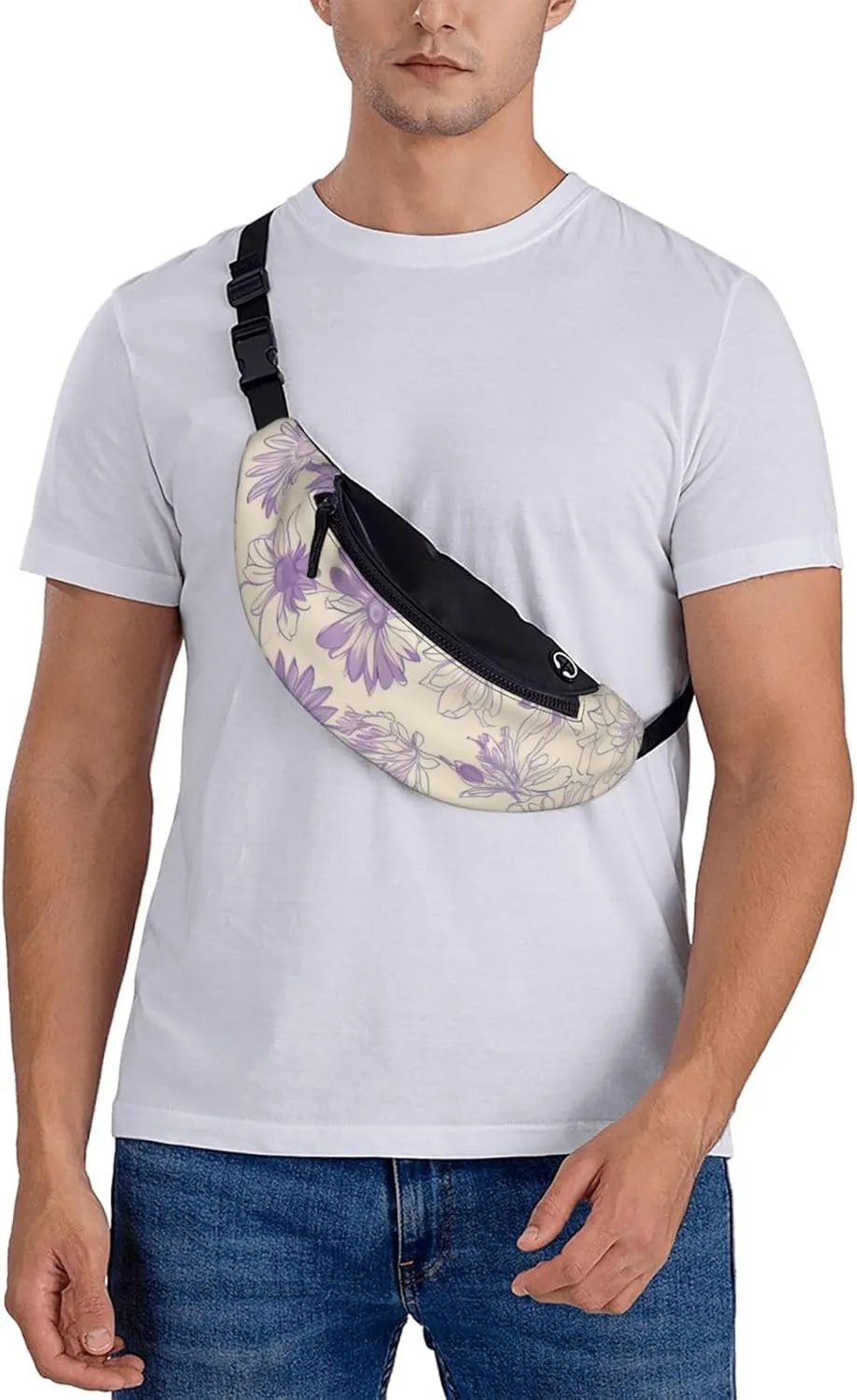 Leisure Sports Crossbody Bag Running Casual Hands-Free Wallets Waist Pack for Man Woman Father's Day for Dad Butterfly Flowers