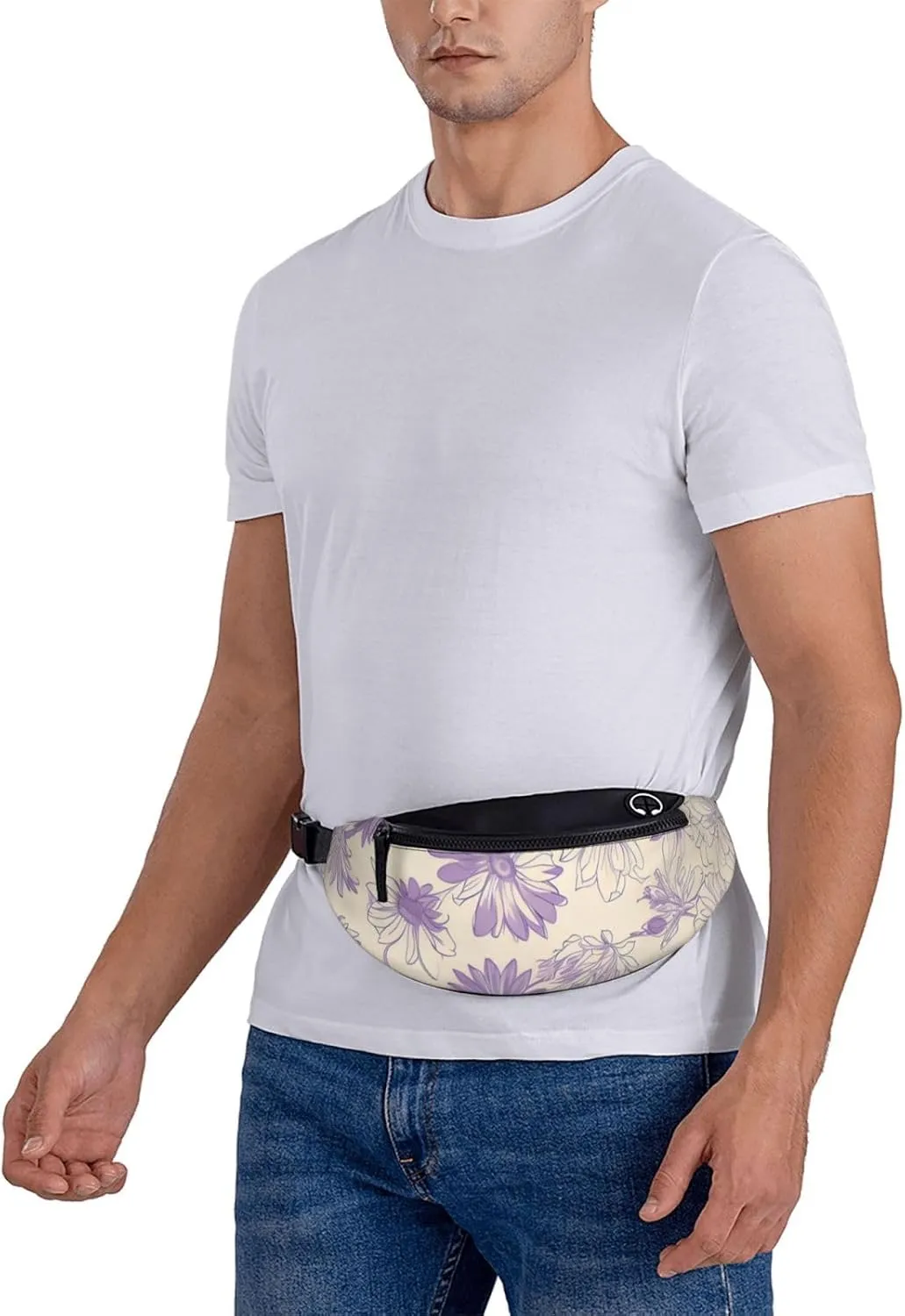 Leisure Sports Crossbody Bag Running Casual Hands-Free Wallets Waist Pack for Man Woman Father's Day for Dad Butterfly Flowers