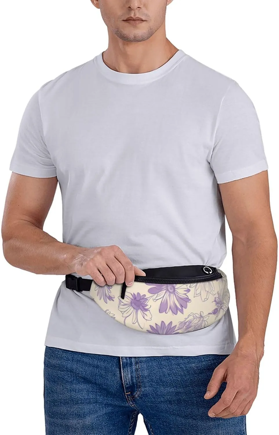 Leisure Sports Crossbody Bag Running Casual Hands-Free Wallets Waist Pack for Man Woman Father's Day for Dad Butterfly Flowers