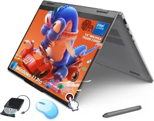 Lenovo IdeaPad 5i 2-in-1 Laptop - 14" WUXGA IPS Touchscreen, Core 7 150U(>i7-1355U, 5.4 GHz), 16GB LPDDR5X, 4TB SSD, Backlit KB, Fingerprint Reader, Windows 11 Pro, Copilot, Office, w/Drive