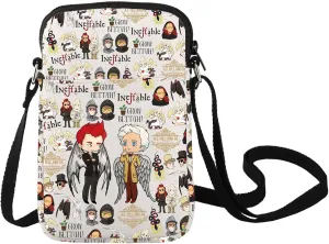 LEVLO Crowly & Aziraphale Crossbody Bag Omens TV Show Fans Gift Ineffable Husbands Shoulder Bag Angel & Demon TV Show Merch