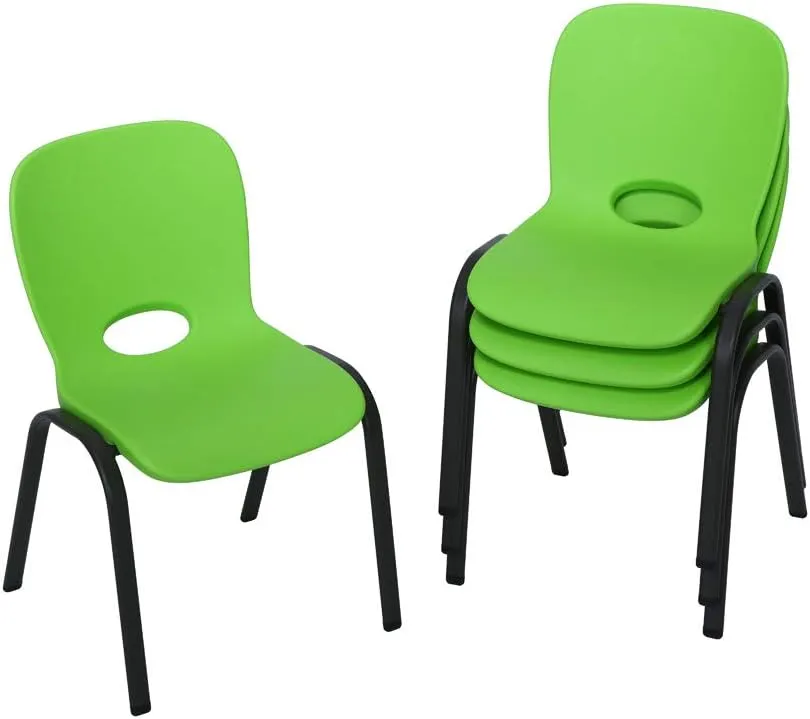 Lifetime 80473 Kids Stacking Chair (4 Pack), Lime Green