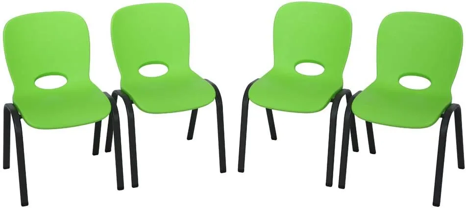Lifetime 80473 Kids Stacking Chair (4 Pack), Lime Green