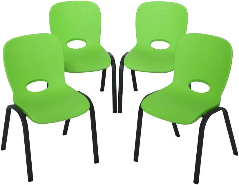 Lifetime 80473 Kids Stacking Chair (4 Pack), Lime Green