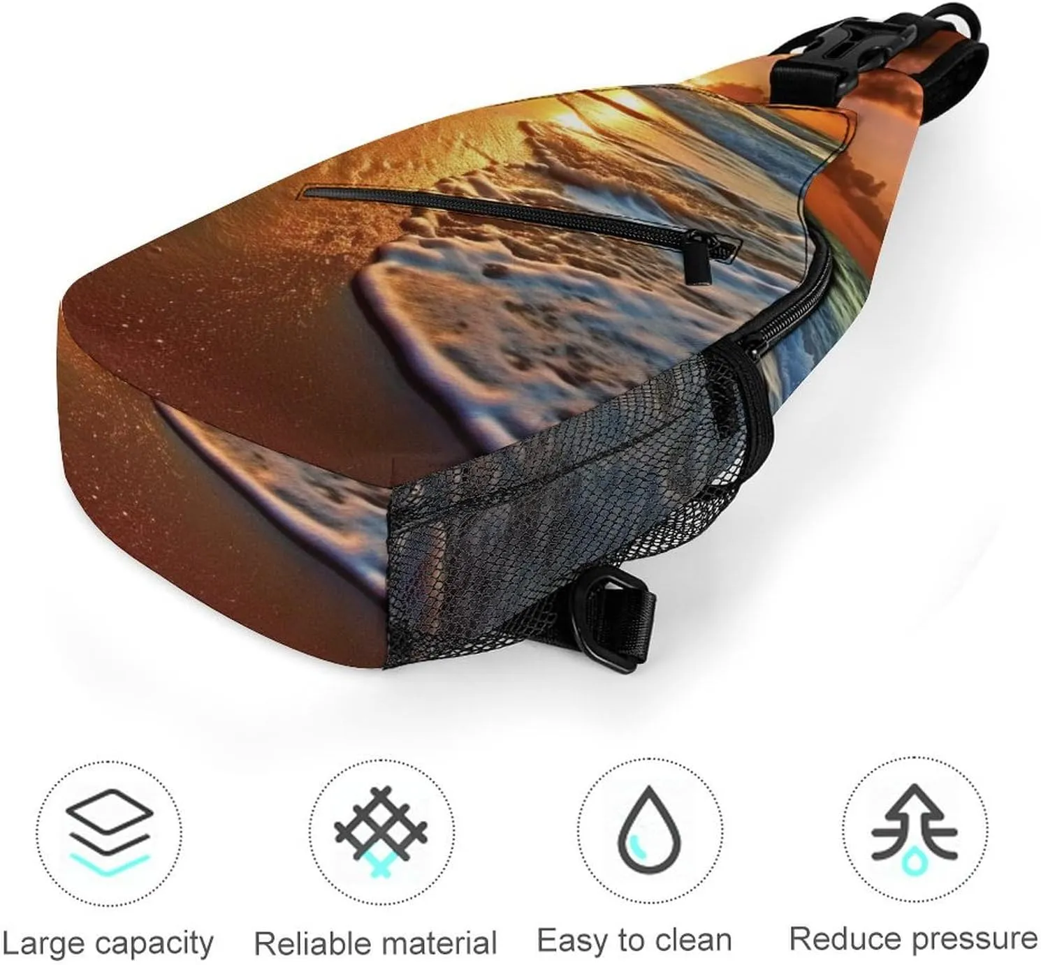 Lightweight Chest Bag Crossbody Bag Evening Beach Sea Water Sling Backpack for Women Men Sports Travel