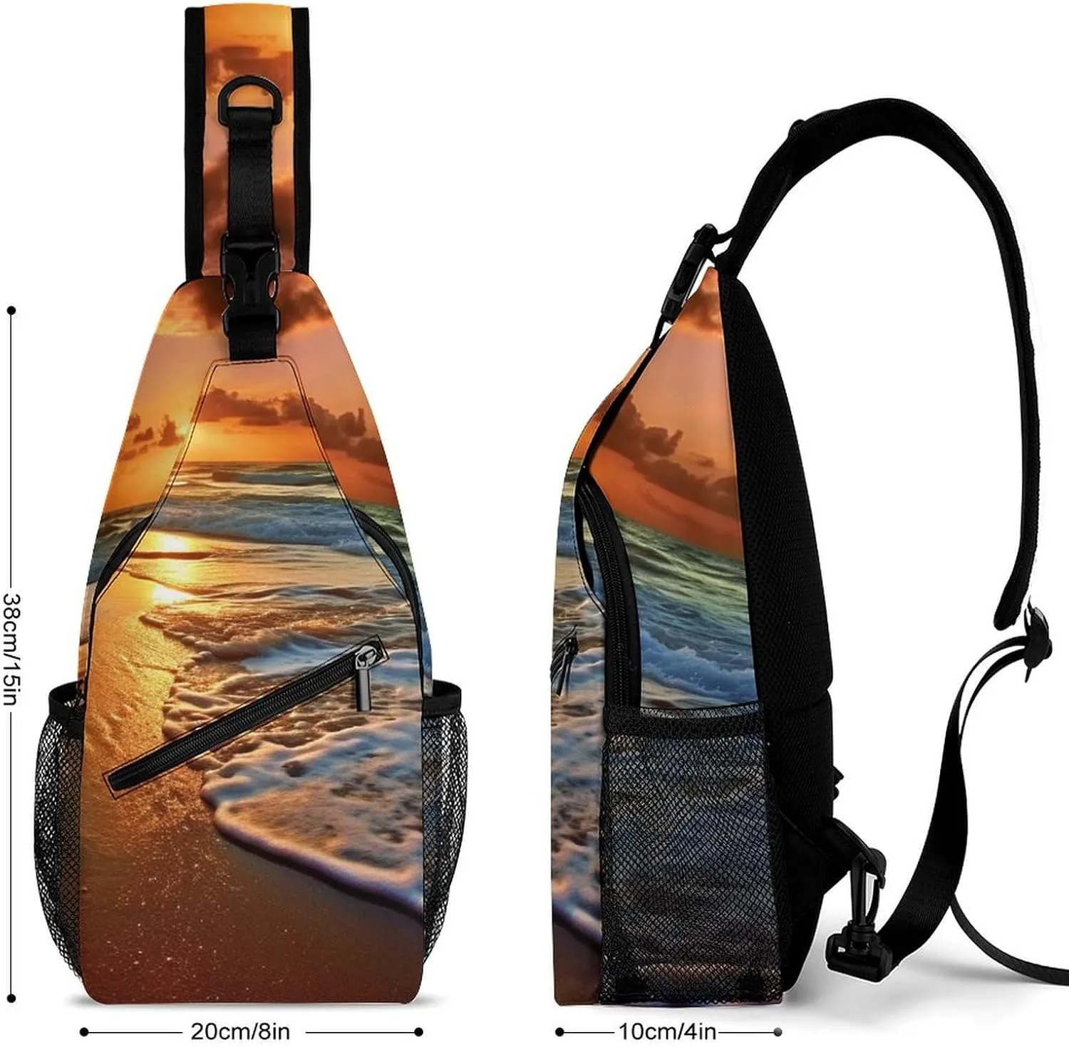 Lightweight Chest Bag Crossbody Bag Evening Beach Sea Water Sling Backpack for Women Men Sports Travel