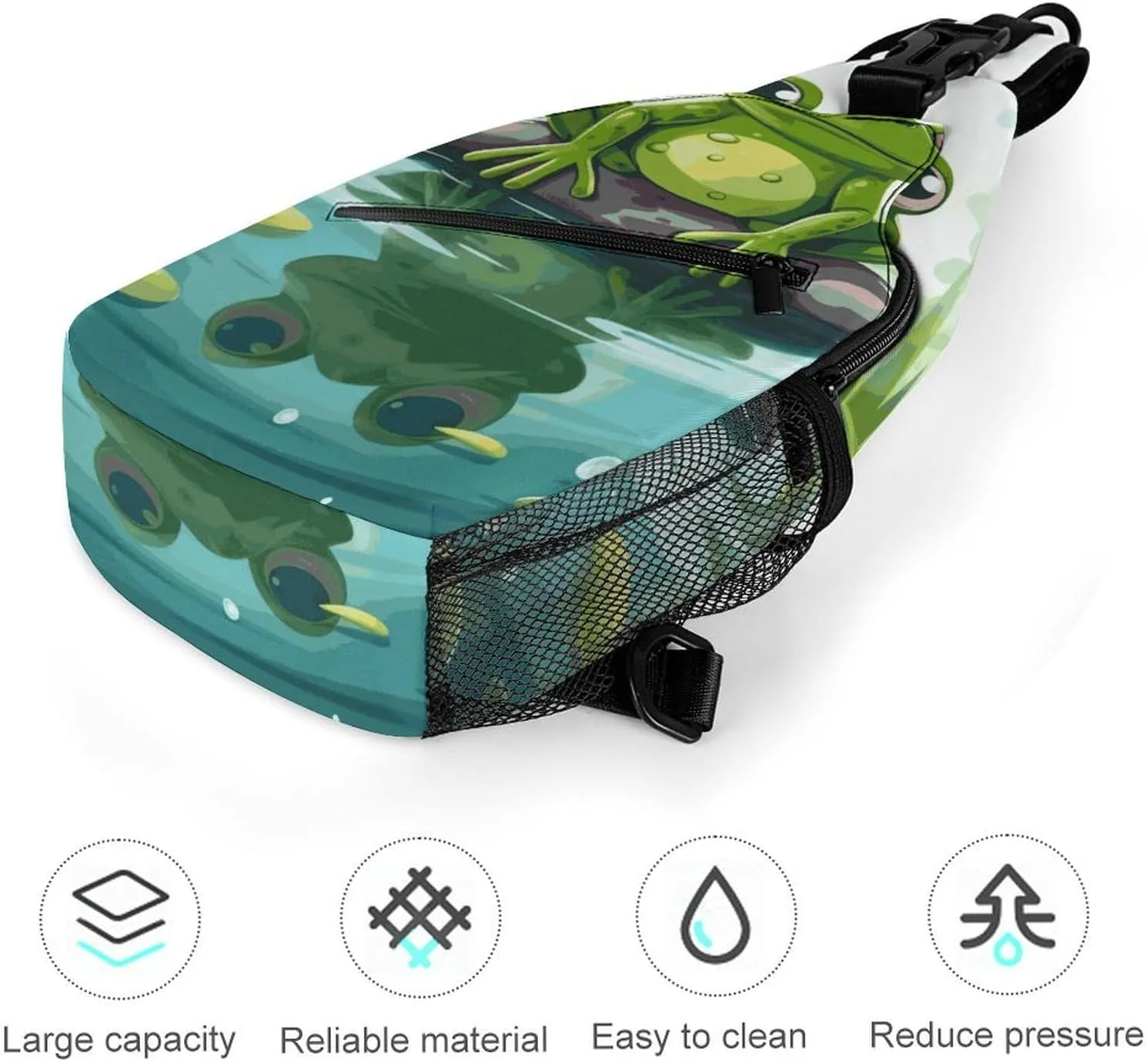 Lightweight Chest Bag Crossbody Bag Frog in A Pond Sling Backpack for Women Men Sports Travel