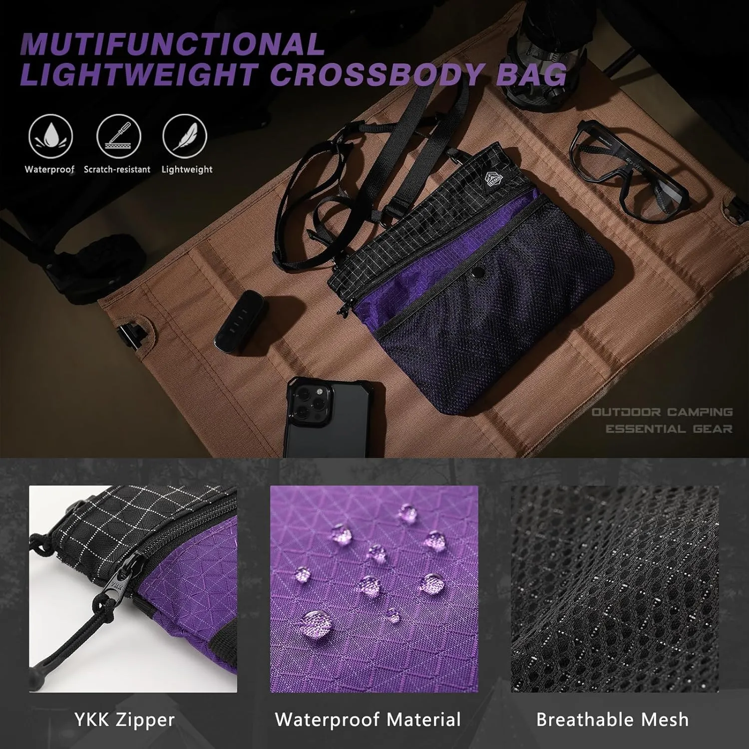 Lightweight Crossbody Bag Waterproof Women Shoulder Bag Men Small Crossbody Purse Suitable for Travel, Commuting