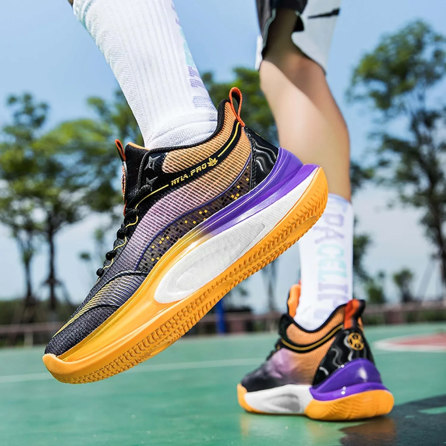 Lightweight Hiking Basketball Shoes, Shock-Absorbing Walking Sports Shoes, Anti Slip Casual Running Shoes