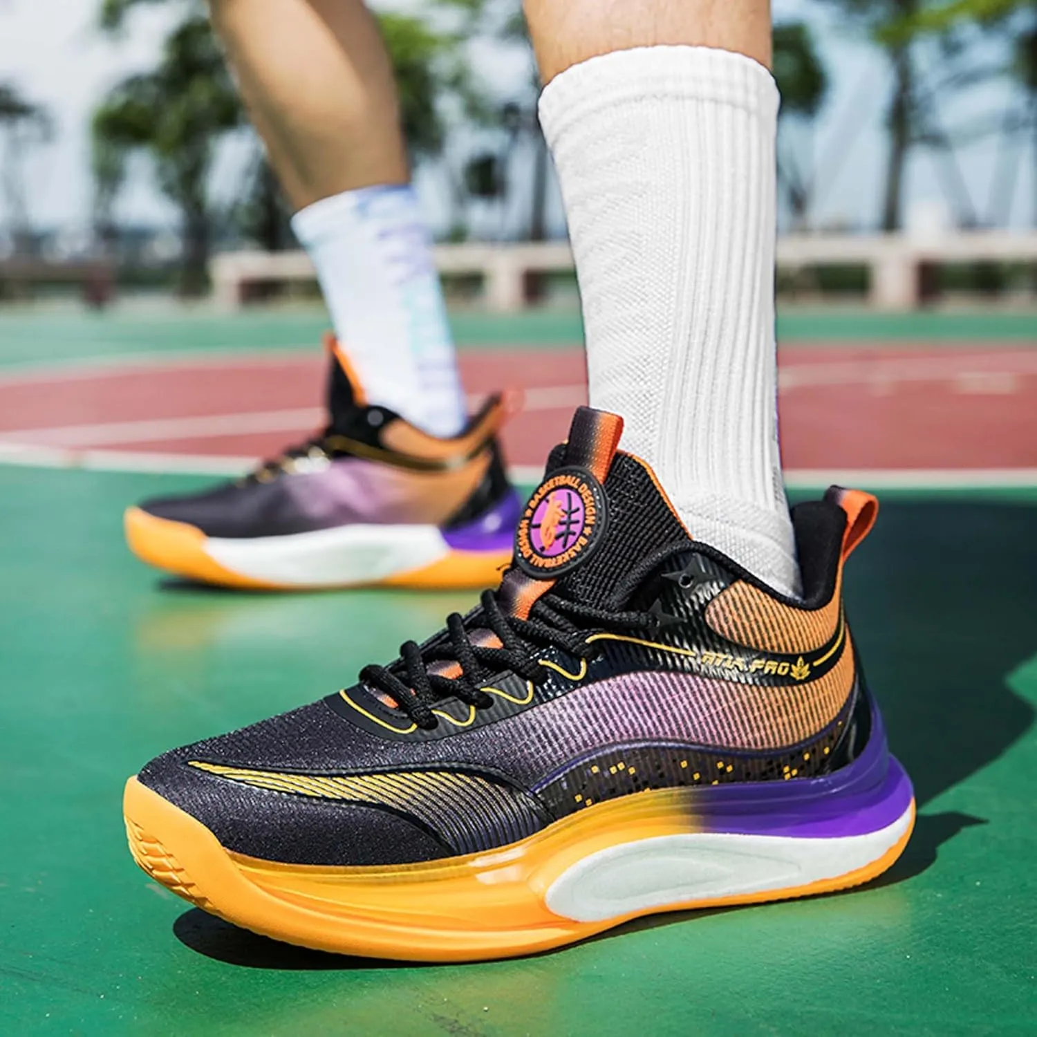Lightweight Hiking Basketball Shoes, Shock-Absorbing Walking Sports Shoes, Anti Slip Casual Running Shoes