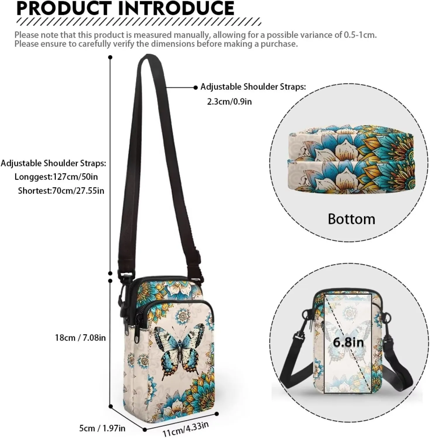 Lightweight Small Crossbody Bags Cell Phone Purses Travel Pouch Shoulder Bag for Women