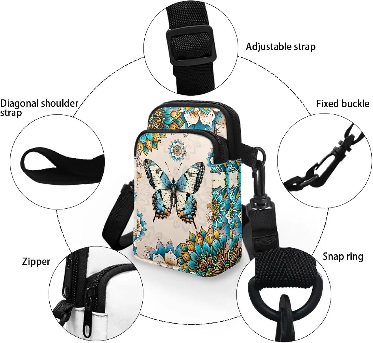 Lightweight Small Crossbody Bags Cell Phone Purses Travel Pouch Shoulder Bag for Women