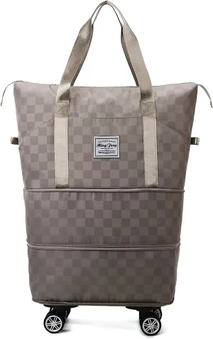lilaBelle]【Carry-On Luggage with Wheels Unisex Oxford Cloth Travel Bag, 36L-55L Rolling Trolley Suitcase Alternative, Heavy-Duty Zippers & Reinforced Handles for Seamless Transit, Holiday & Commute E
