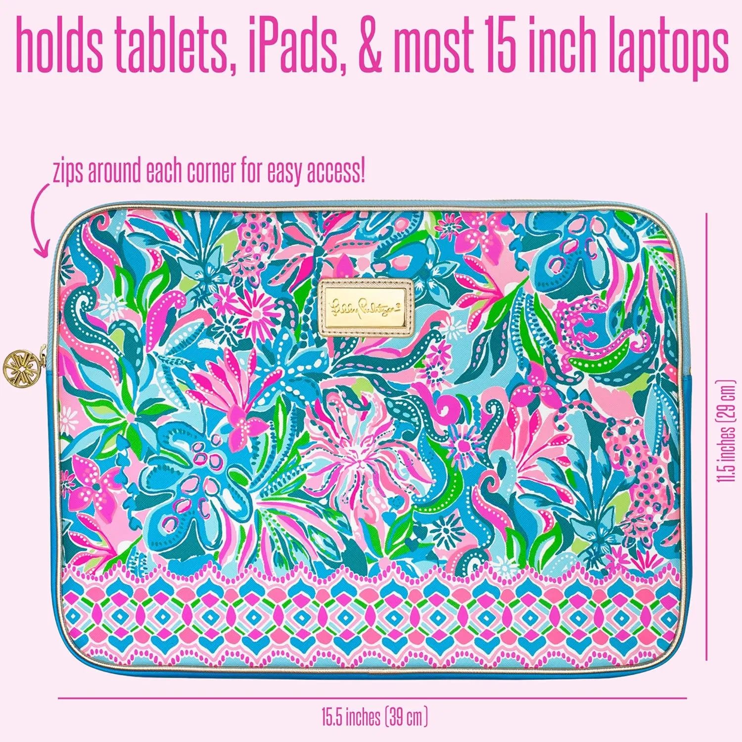 Lilly Pulitzer Laptop Sleeve Golden Hour One Size