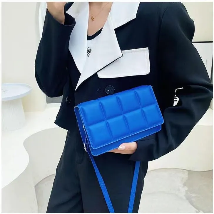 Literary Single-Shoulder Bag Minority Design Grid Plaid Crossbody Bag for Women Pink Bag for Women