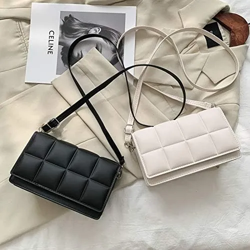 Literary Single-Shoulder Bag Minority Design Grid Plaid Crossbody Bag for Women Pink Bag for Women
