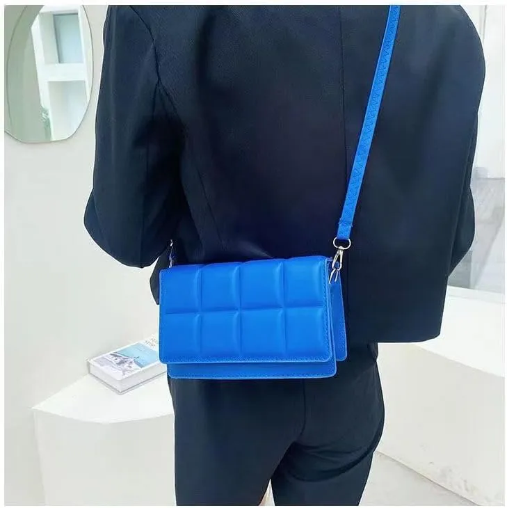 Literary Single-Shoulder Bag Minority Design Grid Plaid Crossbody Bag for Women Pink Bag for Women