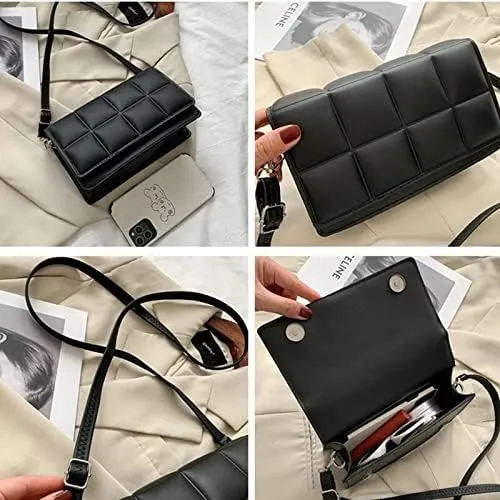 Literary Single-Shoulder Bag Minority Design Grid Plaid Crossbody Bag for Women Pink Bag for Women