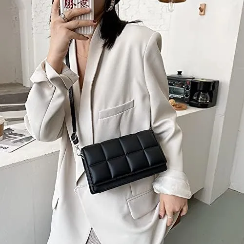 Literary Single-Shoulder Bag Minority Design Grid Plaid Crossbody Bag for Women Pink Bag for Women