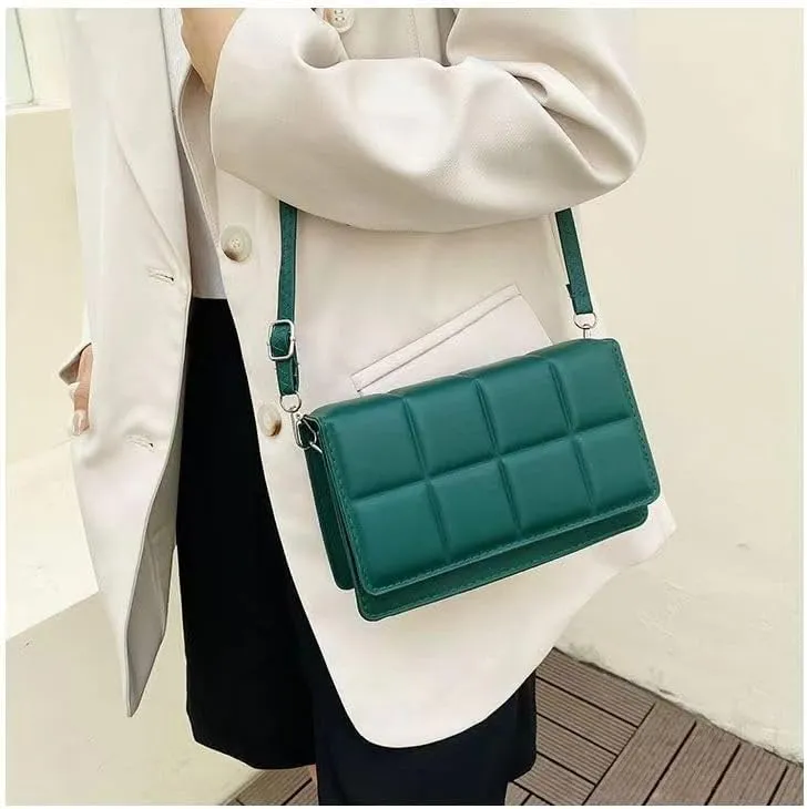 Literary Single-Shoulder Bag Minority Design Grid Plaid Crossbody Bag for Women Pink Bag for Women