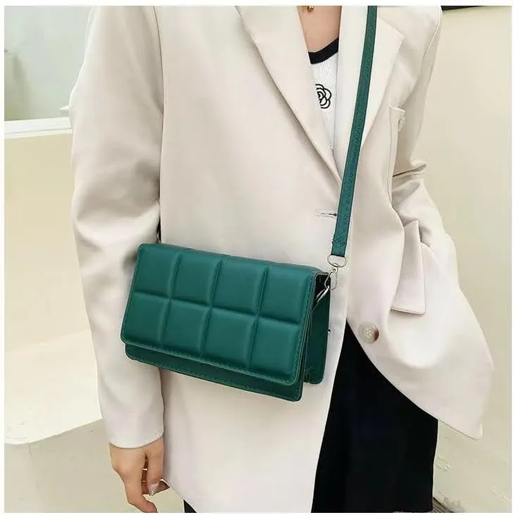 Literary Single-Shoulder Bag Minority Design Grid Plaid Crossbody Bag for Women Pink Bag for Women