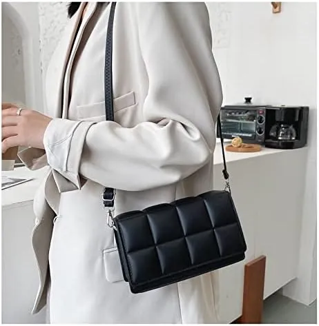 Literary Single-Shoulder Bag Minority Design Grid Plaid Crossbody Bag for Women Pink Bag for Women