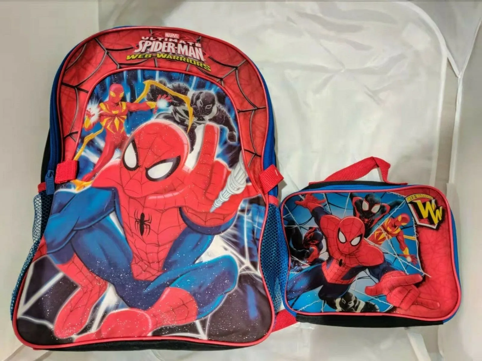 Little Boys School Large Backpack Lunch box Set Cartoon Book Bag Kids Children / Choose Spiderman 3