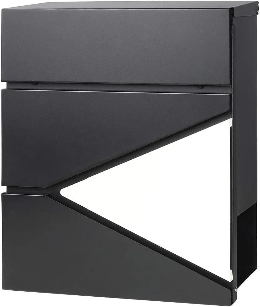 Lockable Mailboxes with Keys,Outdoor Wall Mounted Mail Box with Large Capacity,14 3/10" x 4 1/10" x 13",White