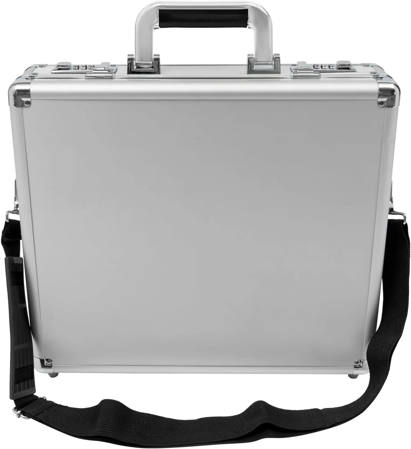 Locking Briefcase, Metal Briefcase w/Strap, Hard Aluminum Carrying Case for Documents/Laptops/Cell Phones