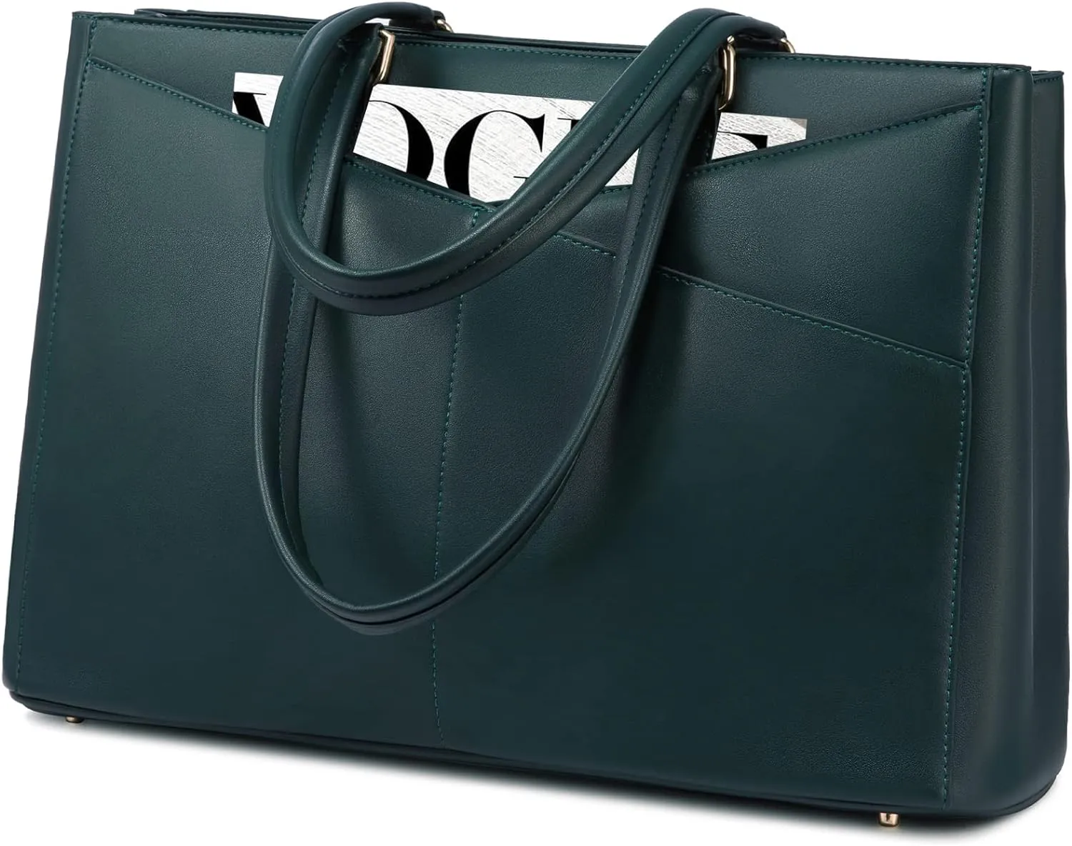 LOVEVOOK Laptop Bag for Women 15.6 Inch Tote Bags Waterproof Leather Briefcase Computer Women Business Office Work Bag,Green