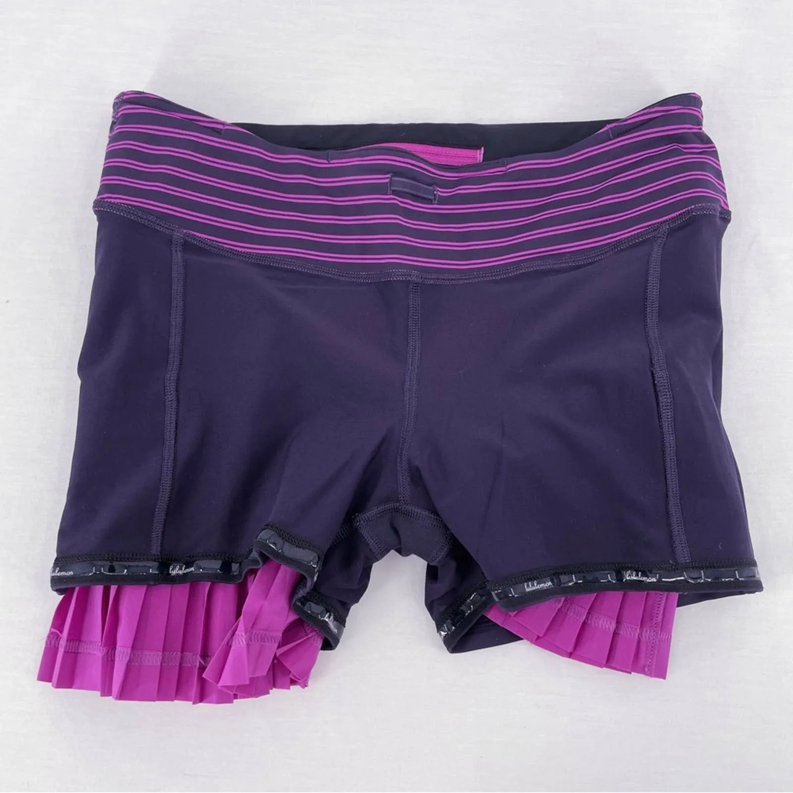 Lululemon Pleat to Street Ultra Violet Black Skirt Purple Running Tennis Skort Size 6