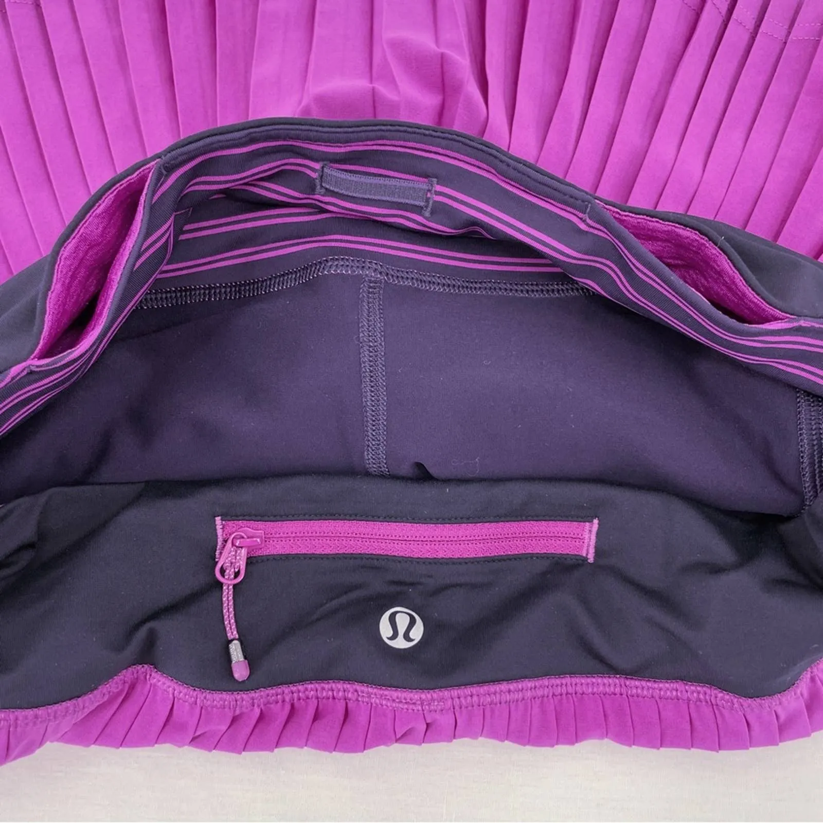 Lululemon Pleat to Street Ultra Violet Black Skirt Purple Running Tennis Skort Size 6