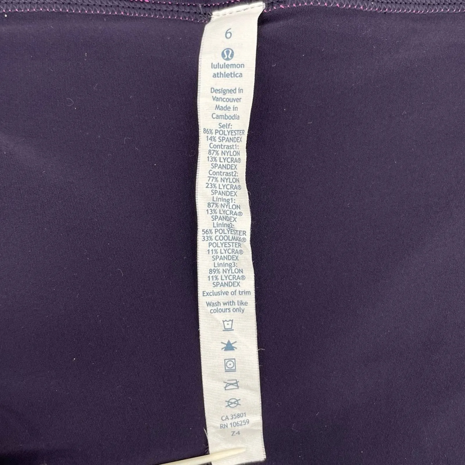Lululemon Pleat to Street Ultra Violet Black Skirt Purple Running Tennis Skort Size 6
