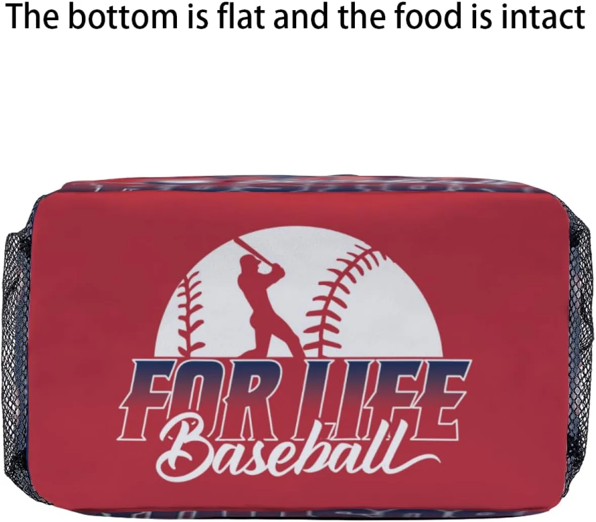 Lunch Box for Women, Insulated Lunch Bag with Adjustable Shoulder Strap, Lunch Containers for Adults, Womens Red Baseball Lunch Bags for Work, Boston