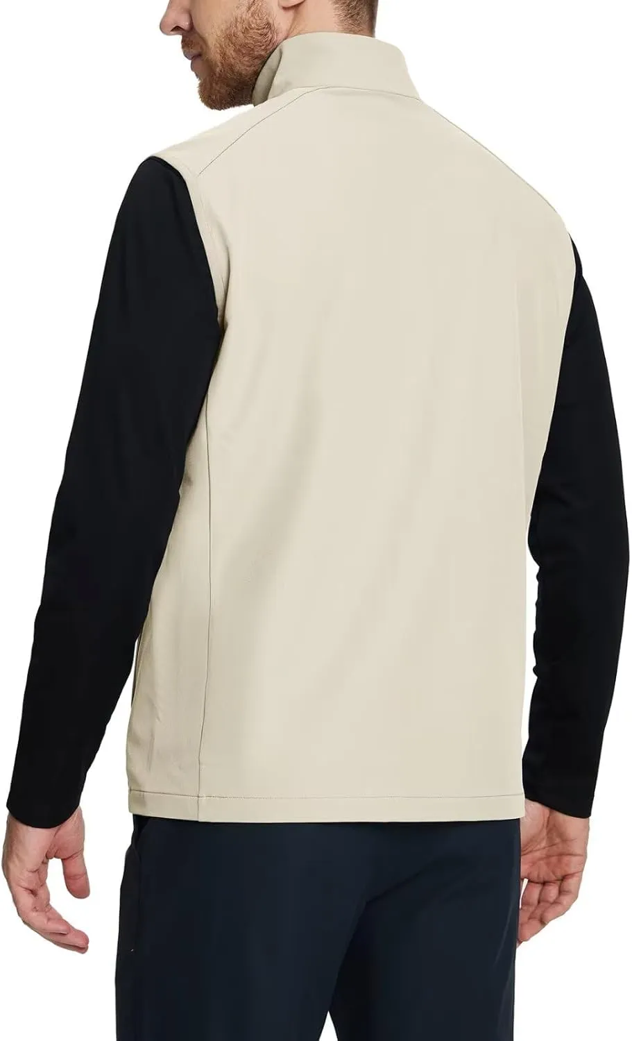 M MAELREG Mens Vests Outerwear Windproof Lightweight Softshell Vests Zip Pockets Sports Sleeveless Jacket Golf Vests for Men