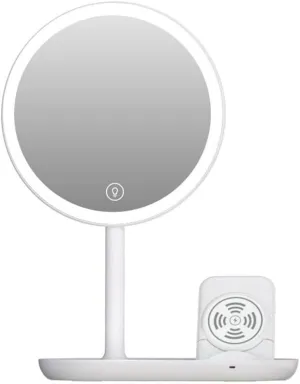 Makeup Mirror Desktop Led Makeup Mirror with Light, Smart Dimming, Make-up Beauty Mirror, Wireless Charging Desktop Vanity Mirror Vanity Mirror
