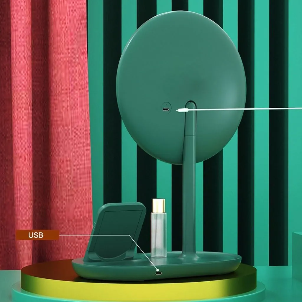 Makeup Mirror Desktop Led Makeup Mirror with Light, Smart Dimming, Make-up Beauty Mirror, Wireless Charging Desktop Vanity Mirror Vanity Mirror