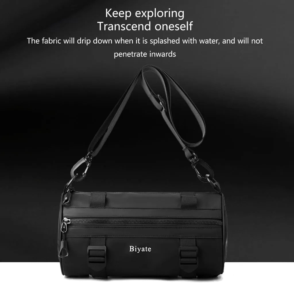 Man Chest Bag Fashion Shoulder Bag Male Crossbody Bag Messengers Bag Round Cylindrical Backpack Rucksack for Running