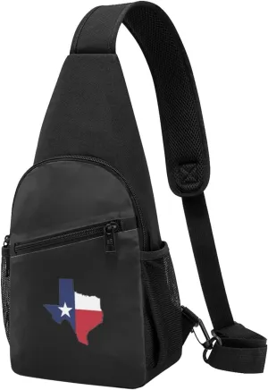 Map Of Texas Bandanas Unisex Chest Bag Lightweight Crossbody Shoulder Bag Travel Pocket