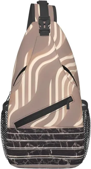 Marble slab Cross Chest Bag Diagonally Men Women Crossbody Shoulder Bag Casual Fashion Travel Bag Sling Backpack