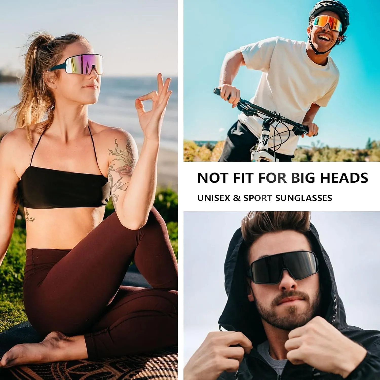 MAXJULI 130MM Small Face Sunglasses for Women Polarized Windproof Sports Outdoor UV Protection Lightweight Frame Narrow Face