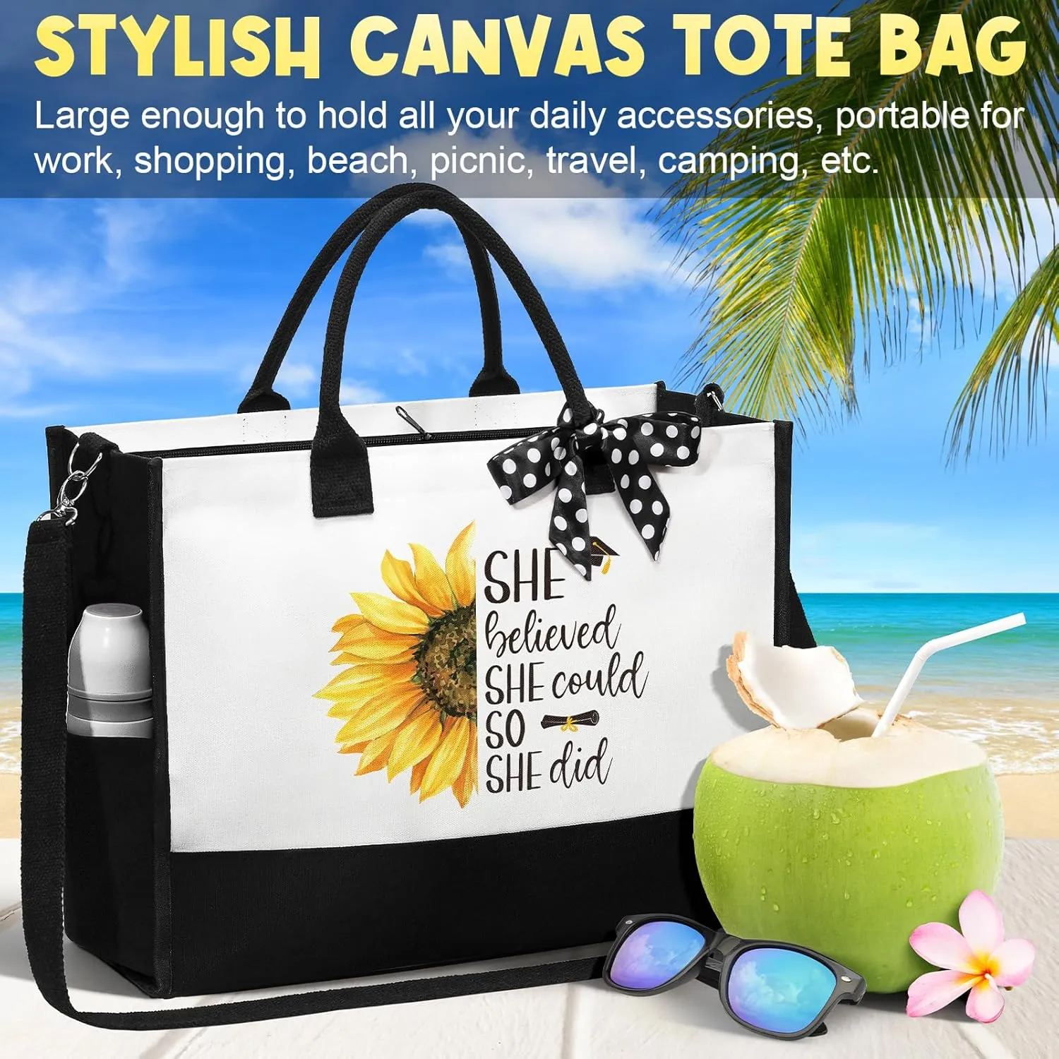 MAYICIVO 2025 Graduation Gifts for Her, Best College Graduation Cool Master Degree Grad Congratulations Gifts for Women Daughter Teacher Nurse Sister with Tote Bag Makeup Bag
