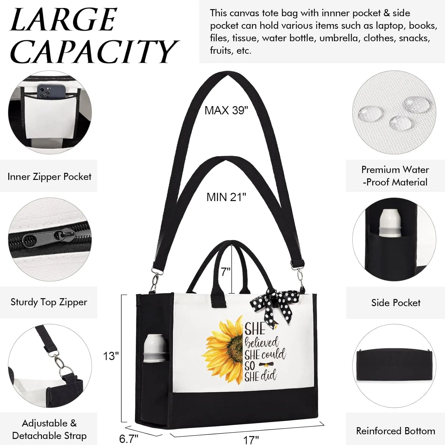 MAYICIVO 2025 Graduation Gifts for Her, Best College Graduation Cool Master Degree Grad Congratulations Gifts for Women Daughter Teacher Nurse Sister with Tote Bag Makeup Bag