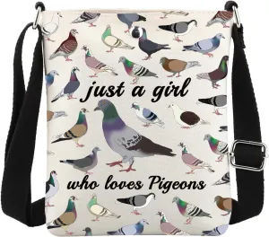 MBMSO Pigeon Crossbody Bag Pigeon Lovers Gift Pigeons Bird Crossbody Purse Birding Gift for Pigeons Owner Pigeons Pattern Bag