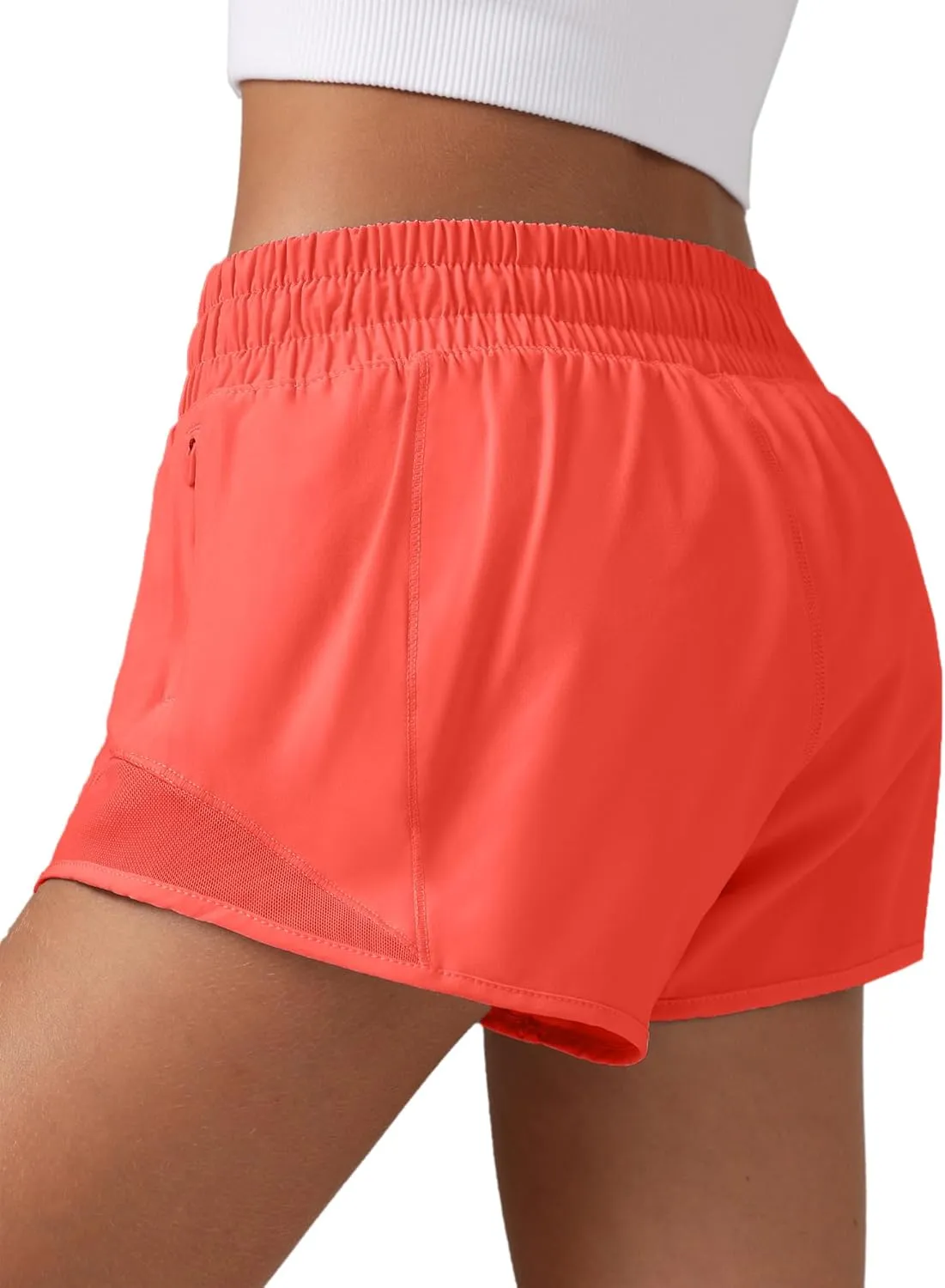 MCEDAR Girls Athletic Shorts with Liner, Quick-Dry Lightweight Active Workout Sports Running Shorts with Zip Pocket