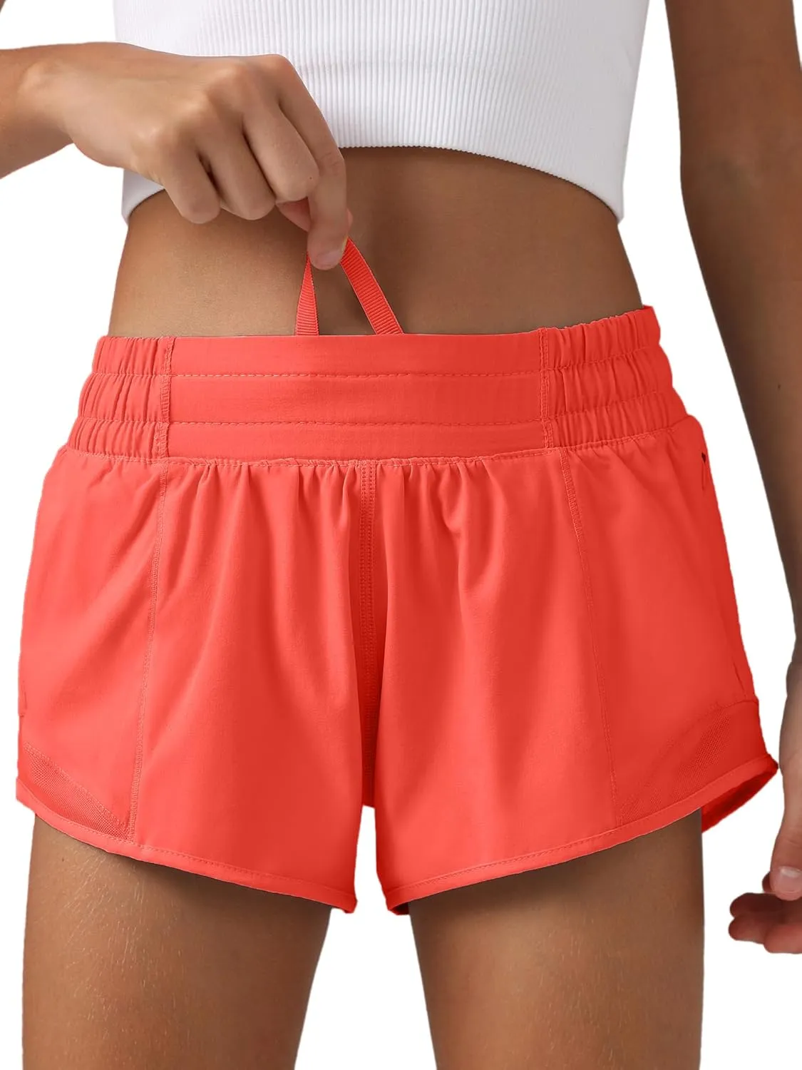MCEDAR Girls Athletic Shorts with Liner, Quick-Dry Lightweight Active Workout Sports Running Shorts with Zip Pocket