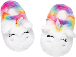 MEJORMEN Girls Unicorn House Slippers Cozy Plush Anti-Skid Indoor Outdoor House Shoes for Toddler Kid