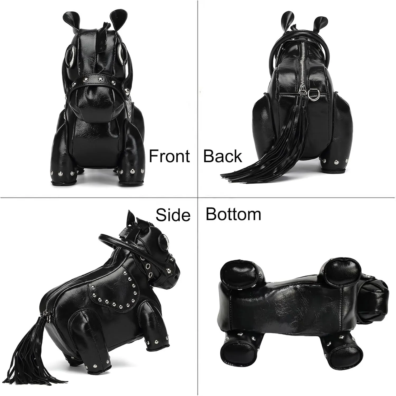 Men and Women Fun Horse Shaped Crossbody Shoulder Bag Handbag PVC Unique Novelty Horse Purse