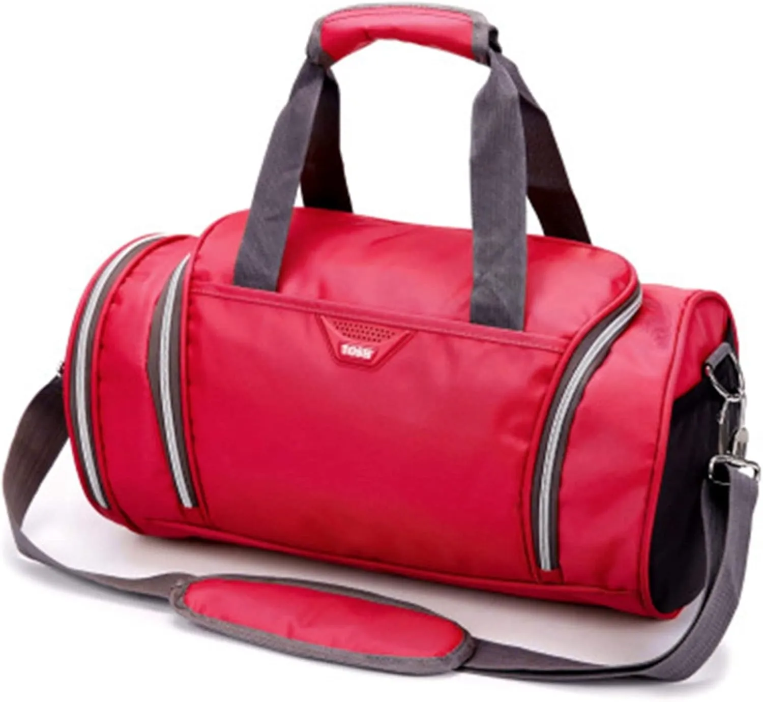 Men's and Women's Waterproof Sports Backpack Fitness Travel Tote Bag Outdoor Shoe Bag Separate Space (Red)