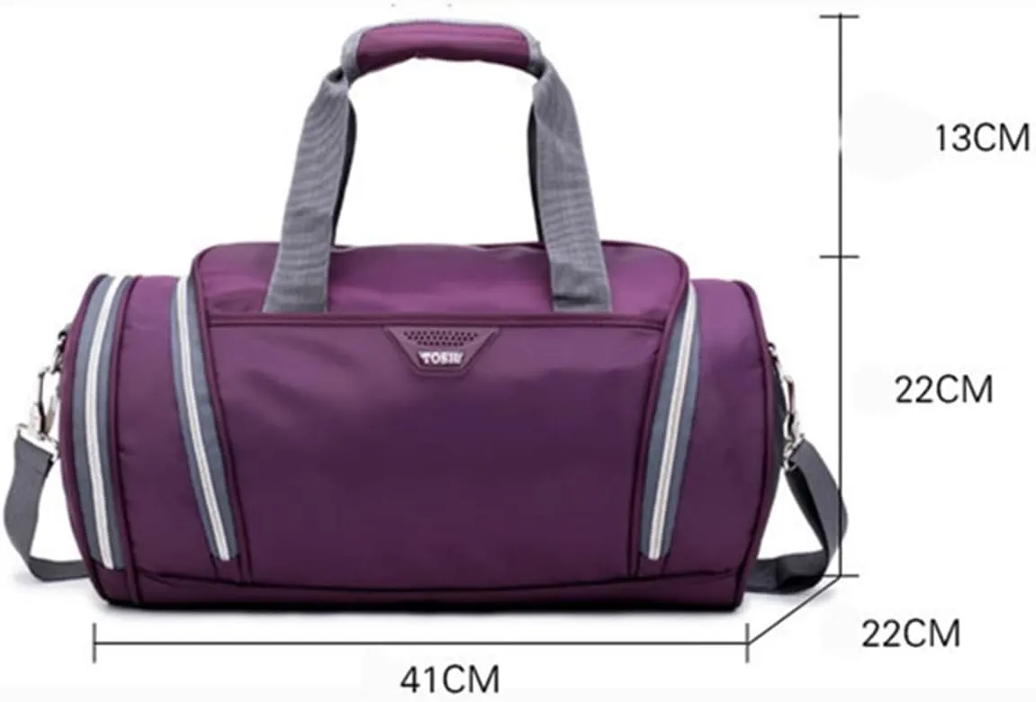 Men's and Women's Waterproof Sports Backpack Fitness Travel Tote Bag Outdoor Shoe Bag Separate Space (Red)